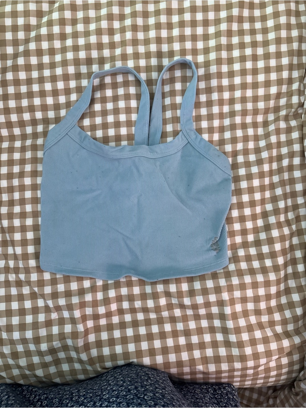 FP Movement Light Blue Ribbed Cropped Tank Top